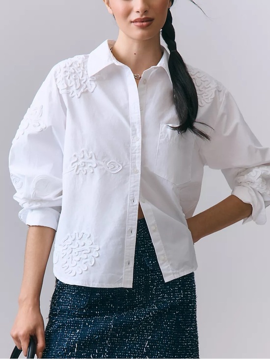 Maeve Tops - Maeve Shrunken Bennet Button down Shirt